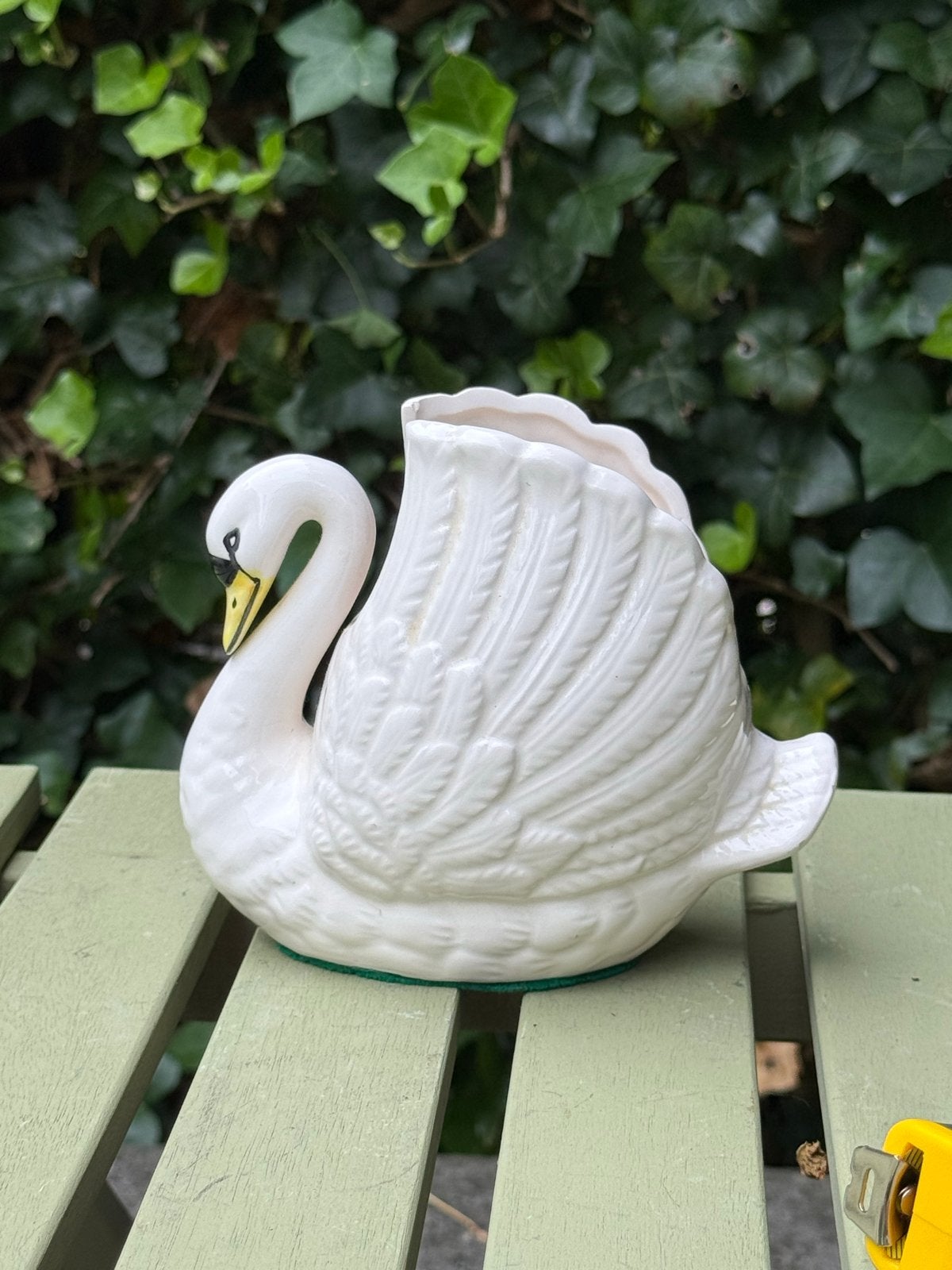 Vintage Zwaan Planter/Vaas - Wit Keramiek, Antiek en Kunst, Ophalen of Verzenden