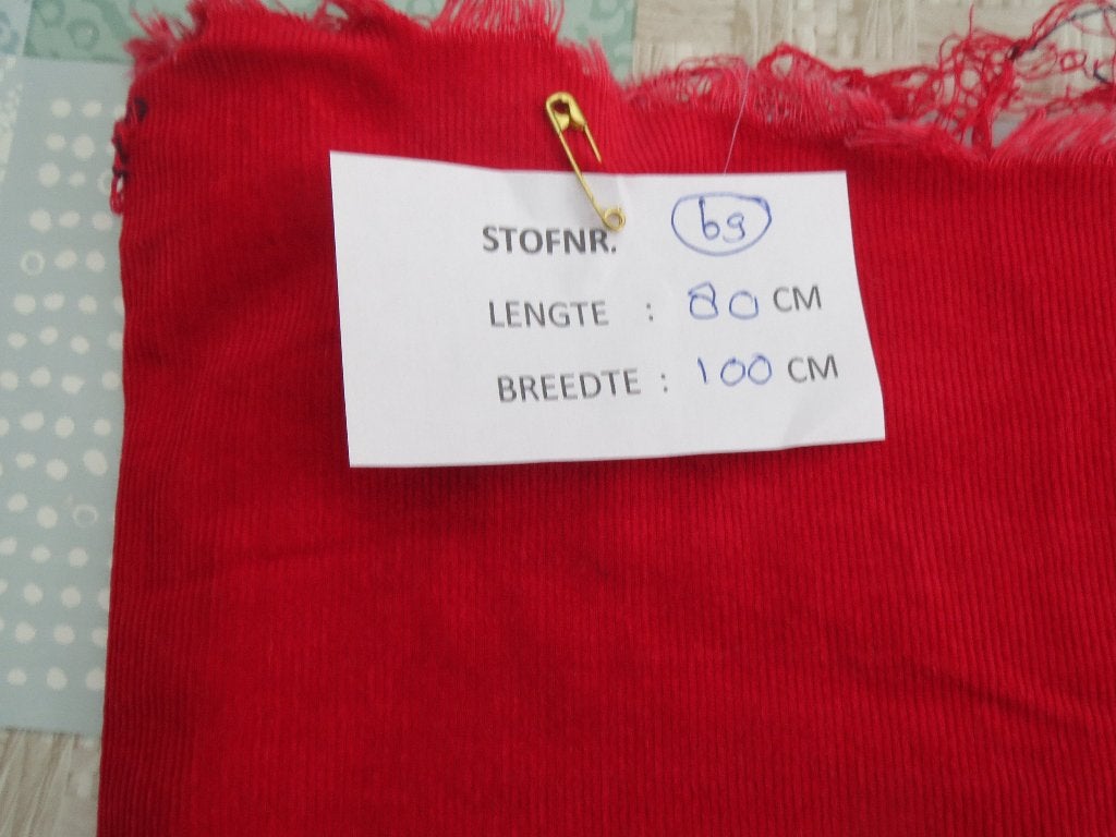 Babyribcord lap stof kersenrood, Nieuw, Ophalen of Verzenden, 30 tot 120 cm, Katoen