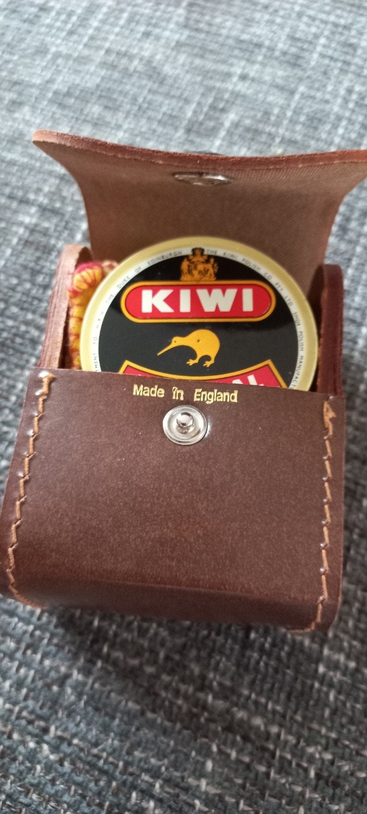 VINTAGE LEREN REISETUI KIWI SCHOENPOETS ENGLAND, Ophalen of Verzenden