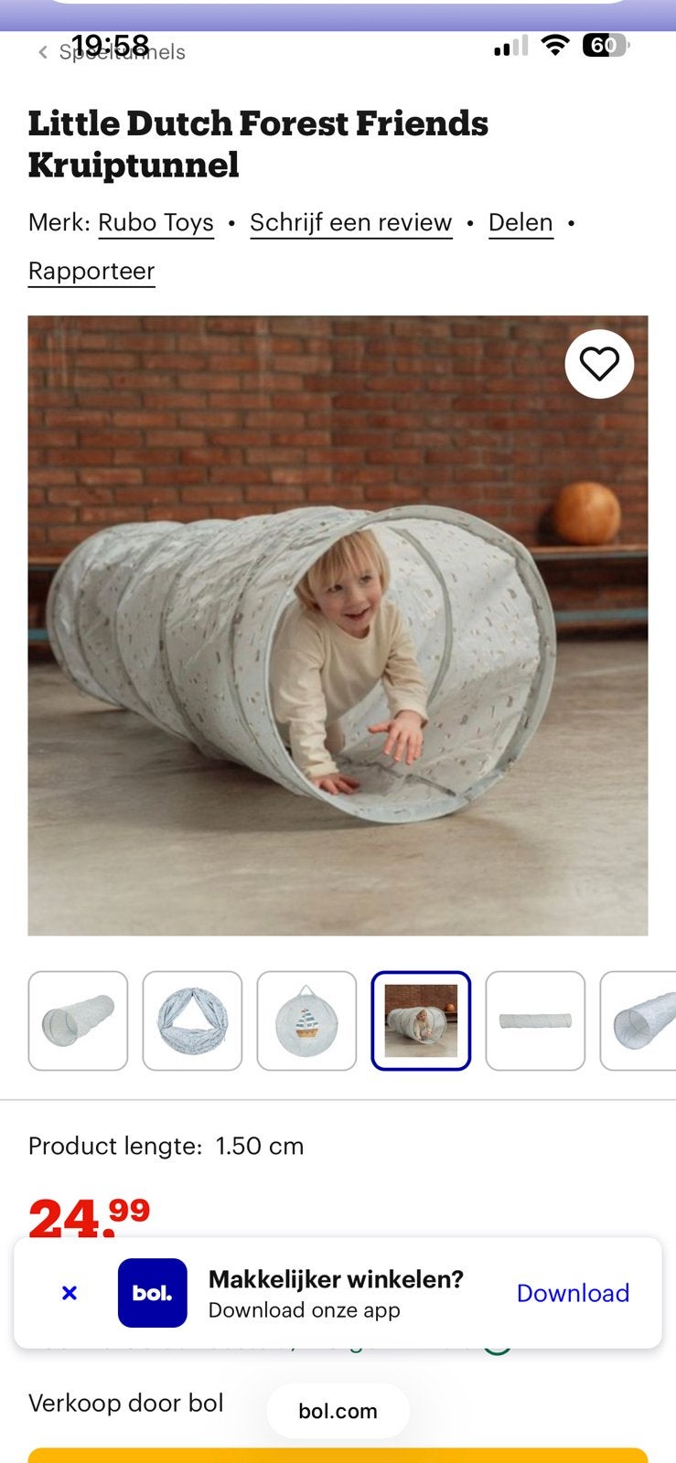 Kruiptunnel kind, Ophalen, Zo goed als nieuw
