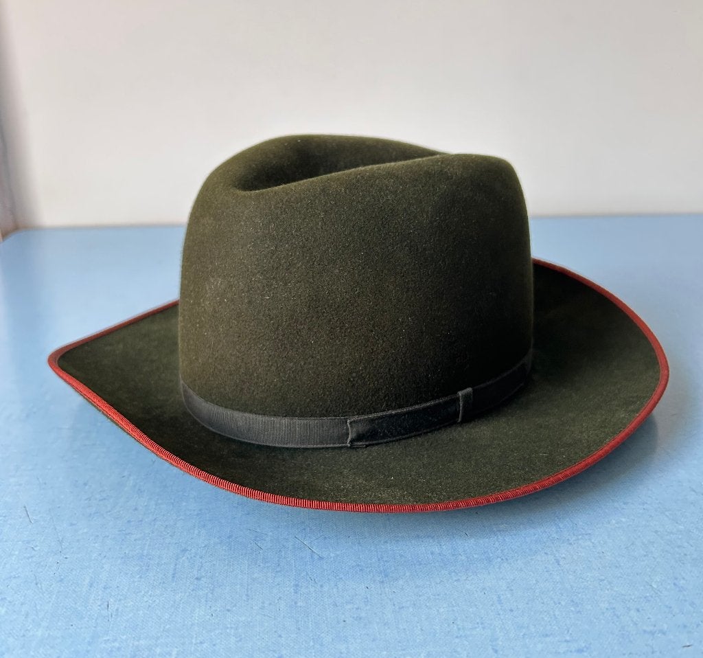 Borsalino Fedora Haarvilt binded brim, Borsalino, Hoed, Ophalen of Verzenden, Zo goed als nieuw