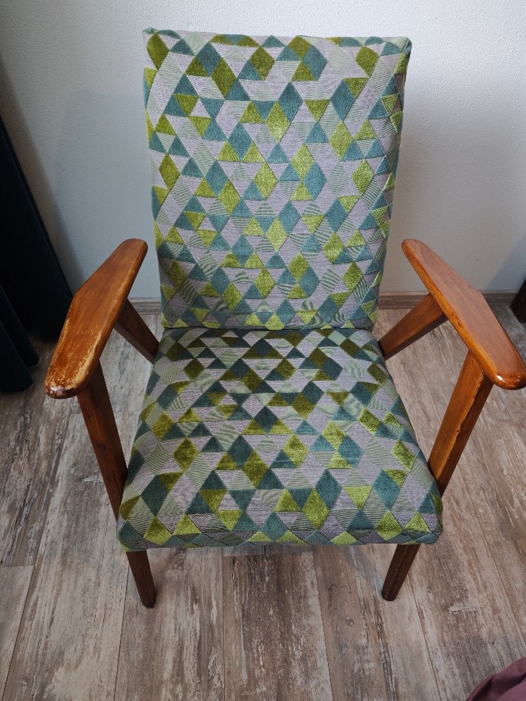 Vintage stoel jaren 50/60, Ophalen, Hout, Gebruikt, Bruin