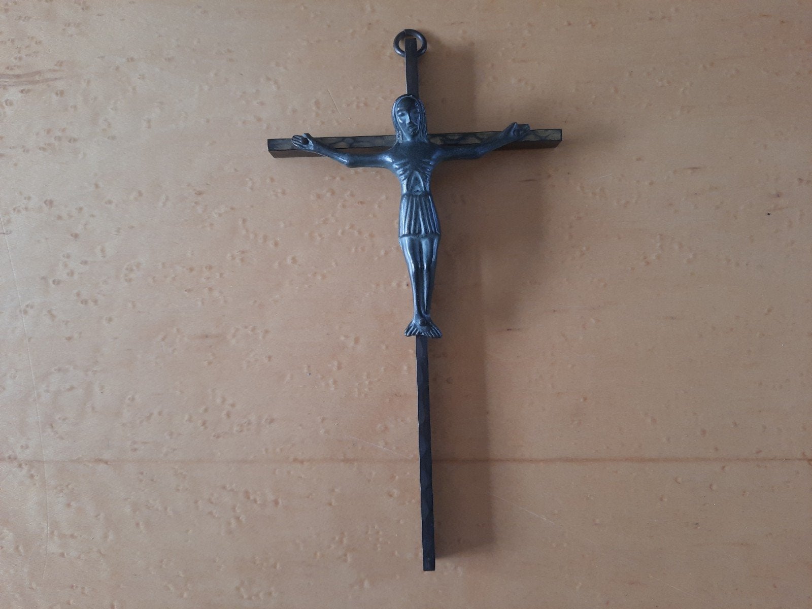 Bronzen Kruisbeeldje 15cm hoog - Klassiek Religieus Decor, Ophalen of Verzenden