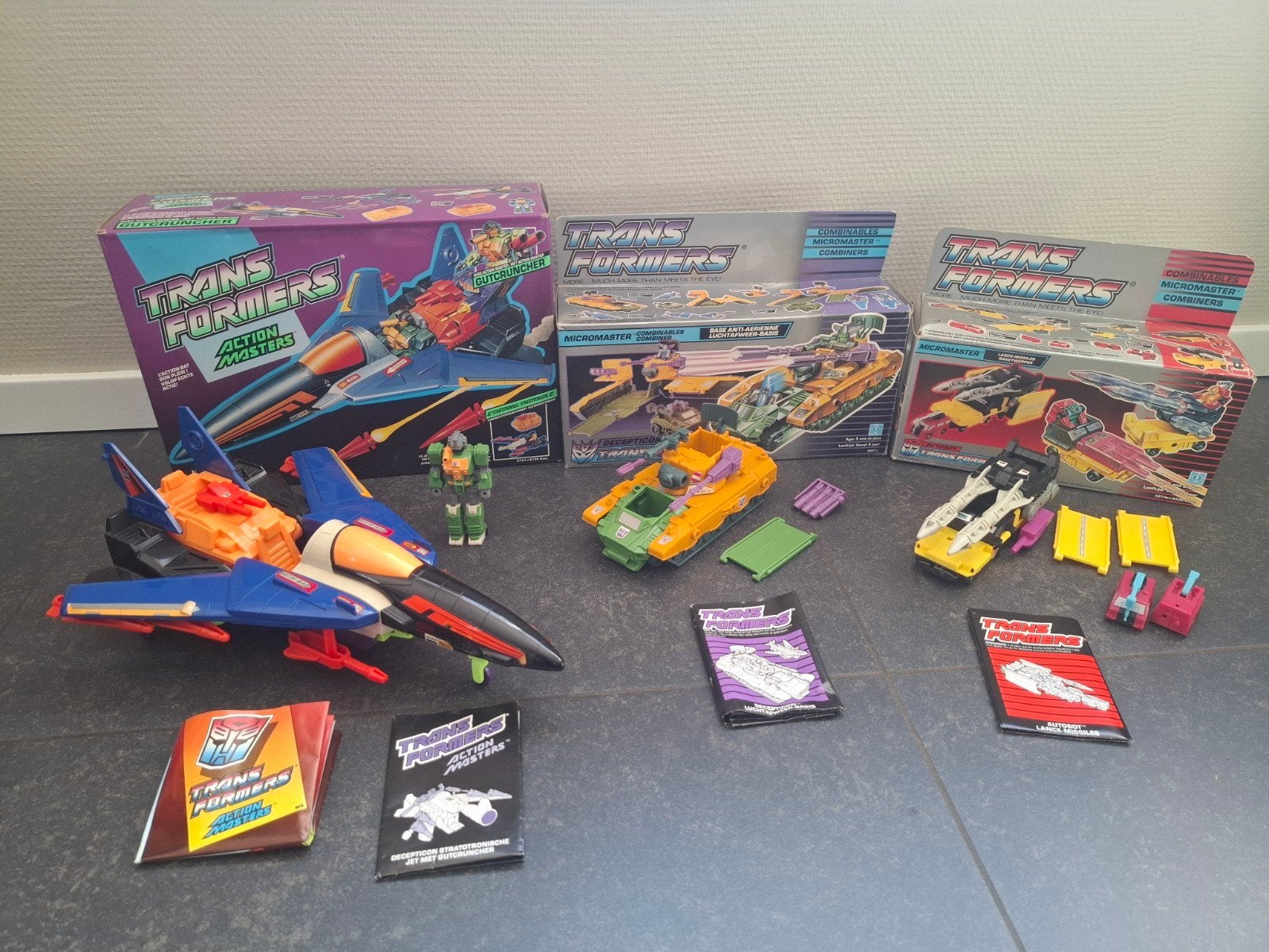 Transformers Action Masters en 2x Micromaster in doos, Verzamelen, Transformers, G1, Ophalen of Verzenden, Zo goed als nieuw