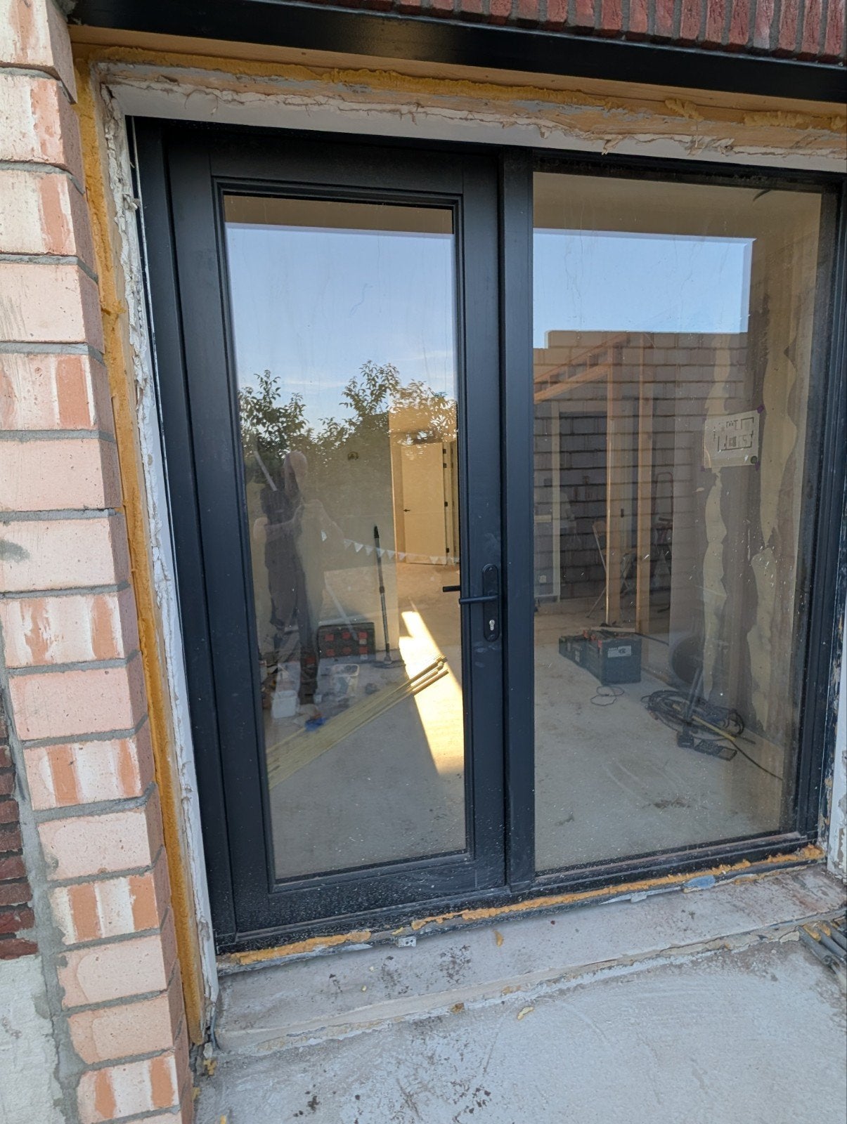 2x Kozijn met deur en raam - Spouwlatten nog aanwezig, Ophalen, Hout, 120 cm of meer, 215 cm of meer
