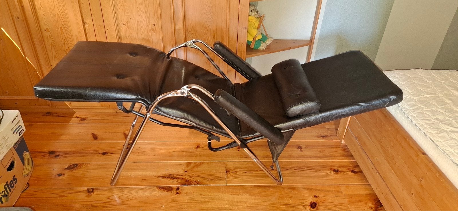 Comfortabele relaxfauteuil of massage stoel- Zwart leer en c, Ophalen, Gebruikt, Zwart, Modern, Relax