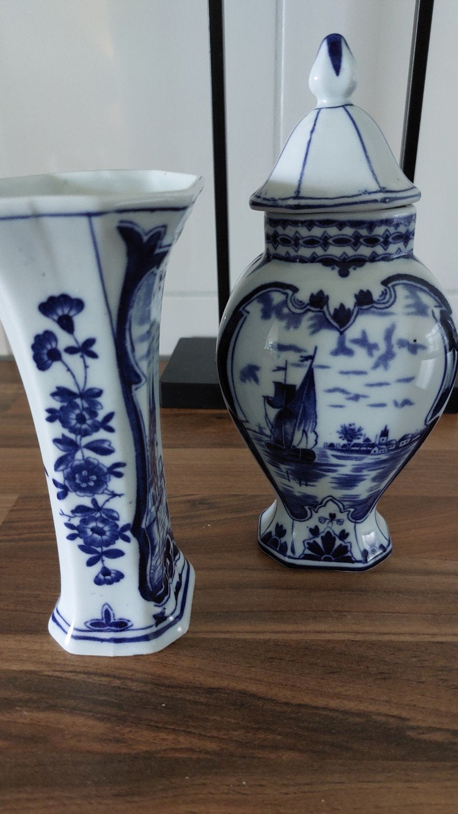 Delfts Blauw Vazen Set - Handgeschilderd, Ophalen