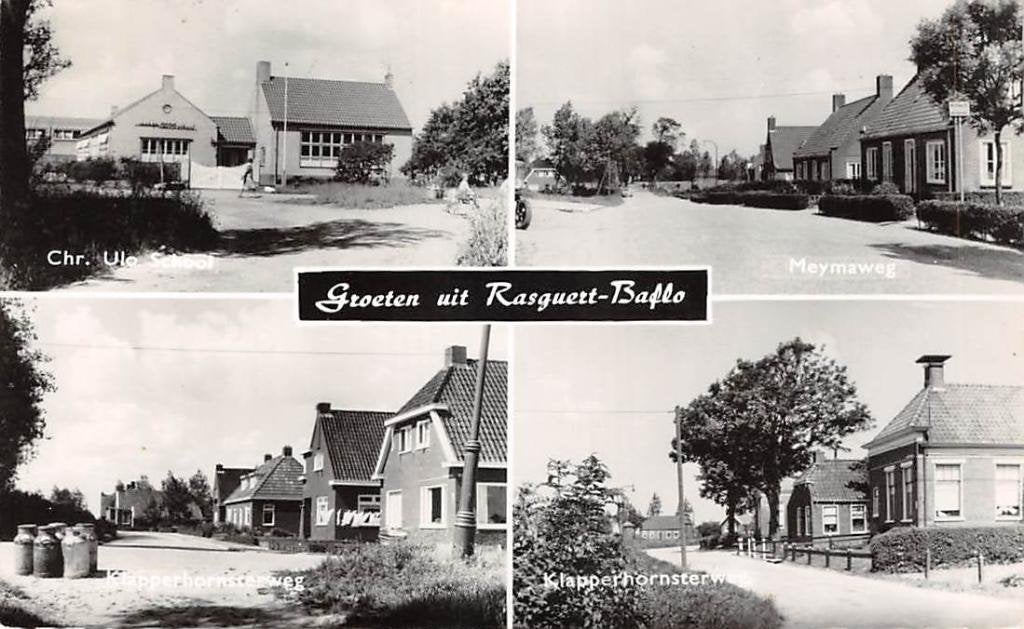 Rasguert-Baflo School Meymaweg Klapperhornsterweg Winsum, Ophalen of Verzenden, 1940 tot 1960, Gelopen, Groningen