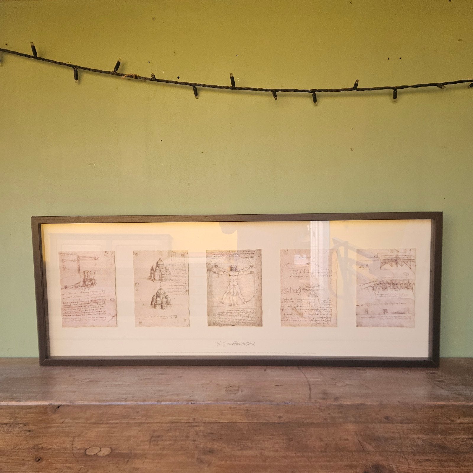IKEA OLUNDA Lijst met Leonardo da Vinci prints, Ophalen, Gebruikt, Print, 100 tot 125 cm