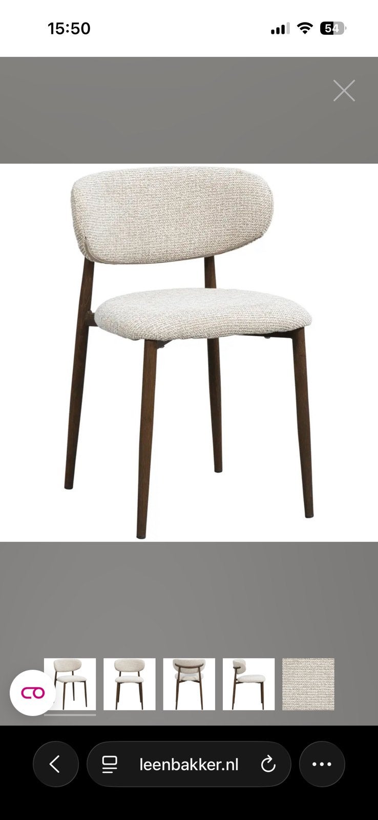 2x Eetkamerstoel Tibor Creme, Ophalen of Verzenden, Nieuw, Overige kleuren, Twee