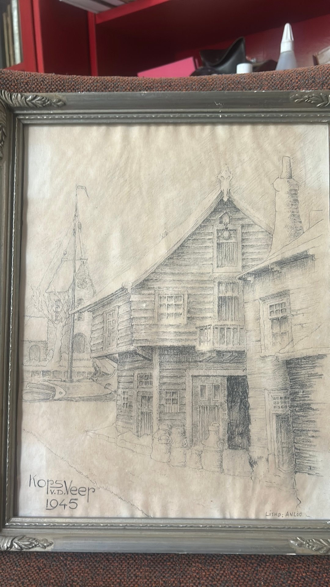 Litho van Anloo 1945, Ophalen of Verzenden