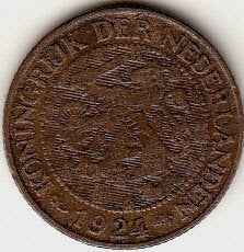 1 cent 1924, schaars kleine oplage, Verzenden, Koningin Wilhelmina, 1 cent