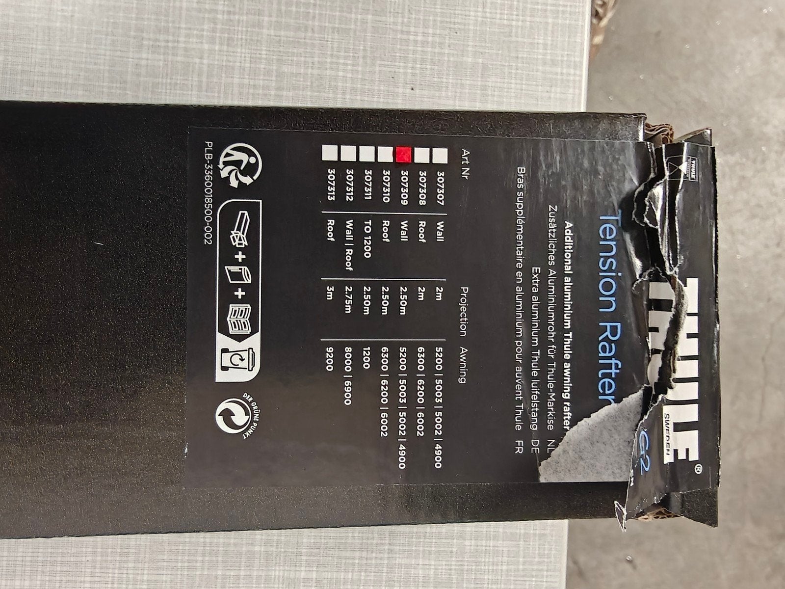 Thule Tension Rafter G2 - 250 cm, Ophalen of Verzenden, Nieuw