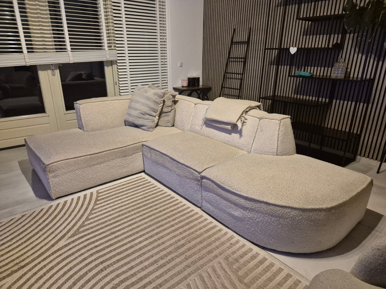 Nous Living Newton Hoekbank Links Creme, Ophalen, Overige materialen, 250 tot 300 cm, Hoekbank