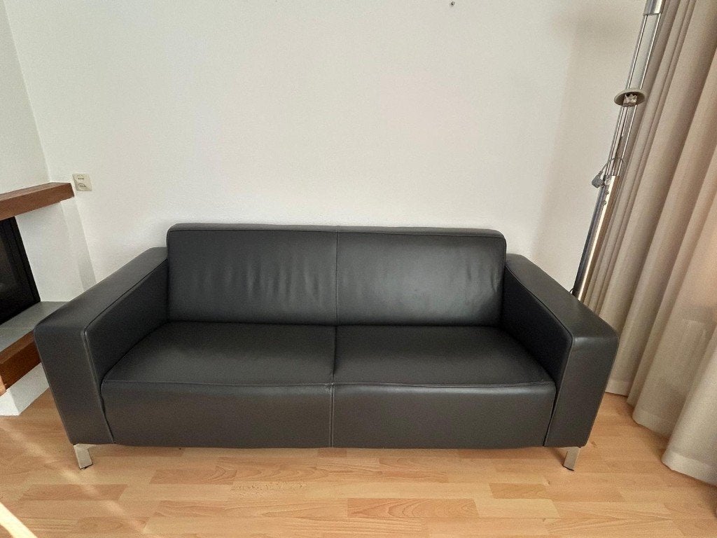 Lederen 2,5-zitsbank - Zo goed als nieuw, Huis en Inrichting, Ophalen, Overige maten, 150 tot 200 cm, 75 tot 100 cm