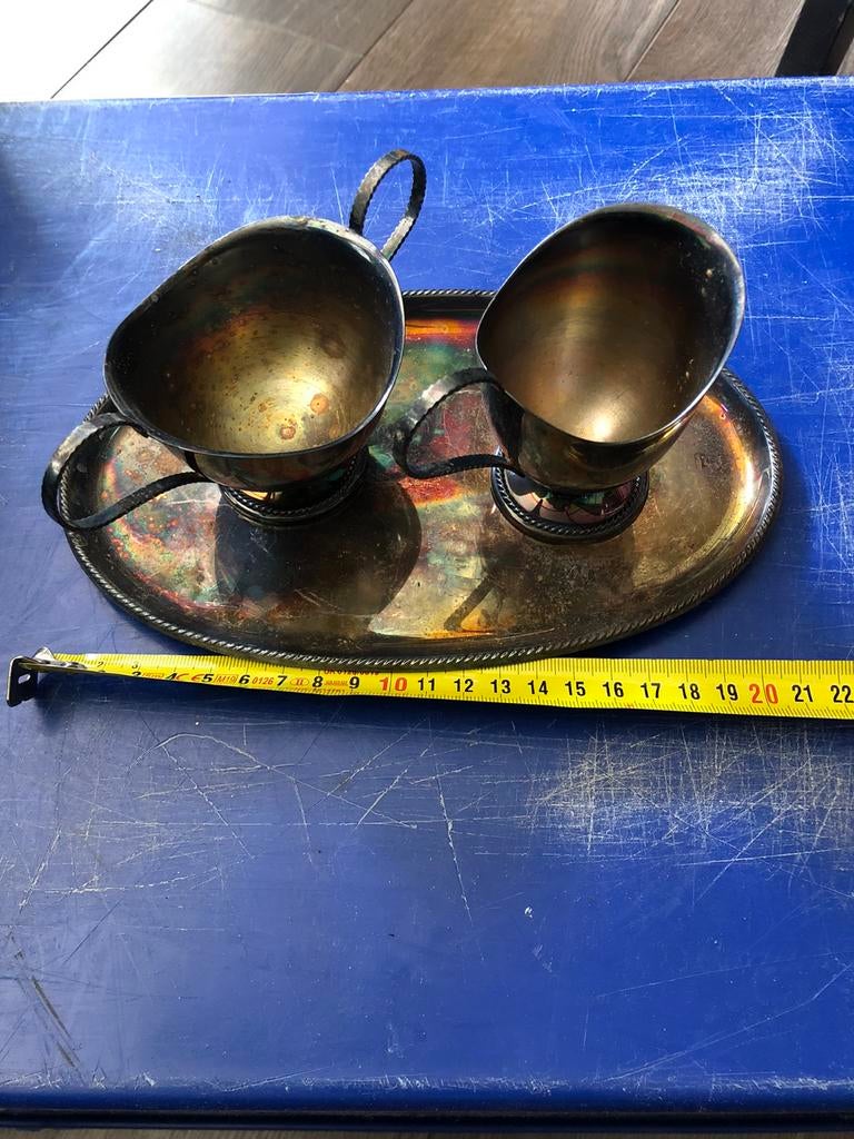 Zilver / verzilverd koffie setje. ZELF POETSEN, Ophalen of Verzenden, Zilver
