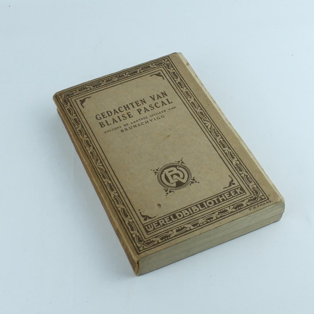 Gedachten van Blaise Pascal (1919) - Wereldbibliotheek, Gelezen, Blaise Pascal, Ophalen of Verzenden, Cultuurfilosofie