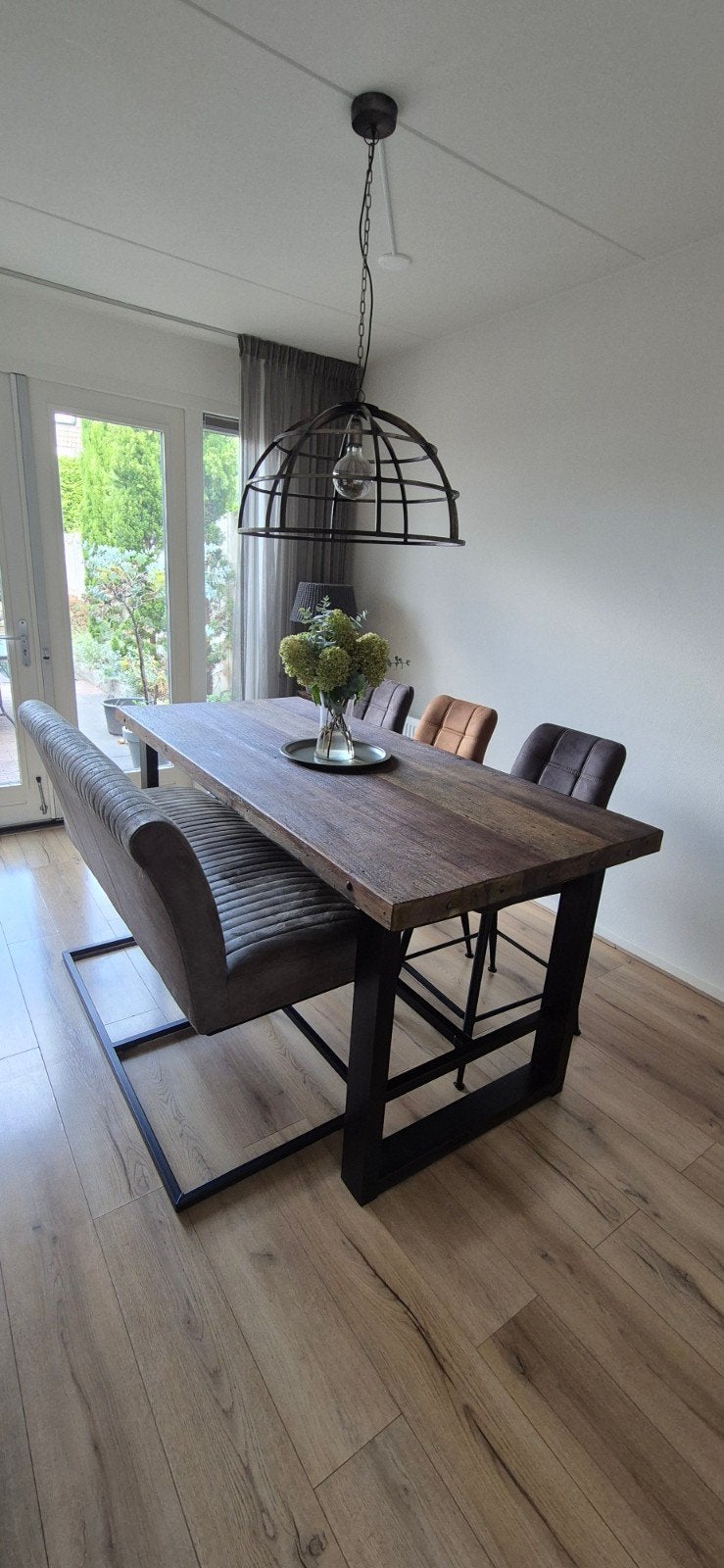 Complete 6 persoons eethoek op barhoogte/stamtafel, Huis en Inrichting, Tafels | Eettafels, 200 cm of meer, 50 tot 100 cm, Vijf personen of meer
