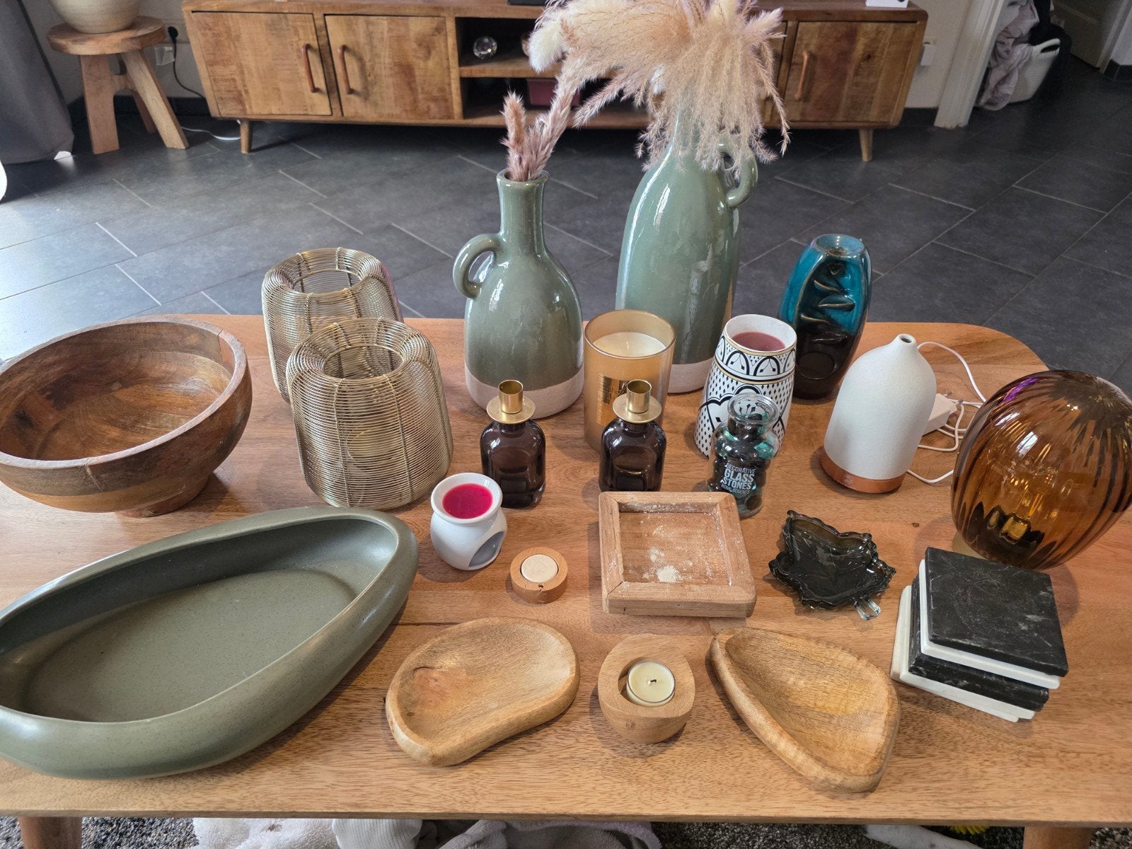 Diverse woonaccessoires en huishoudelijke artikelen, Ophalen, Hout, Gebruikt, Beige