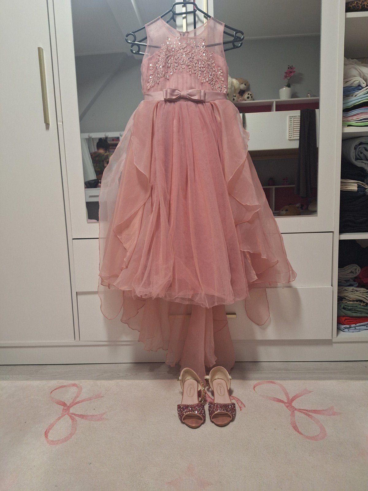 Prachtige Roze Galajurk met Glitter Schoentjes, Ophalen, Zo goed als nieuw, Onbekend, Meisje