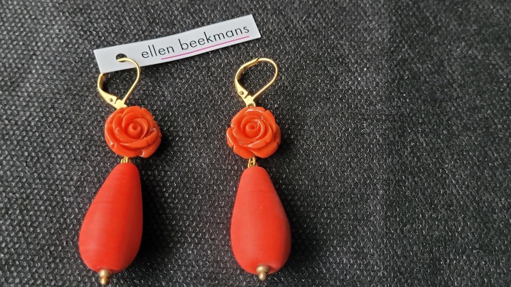 Oorbellen Bloemenpracht van Ellen Beekmans, Sieraden, Tassen en Uiterlijk, Oorbellen, Overige materialen, Hangers, Nieuw, Ophalen of Verzenden