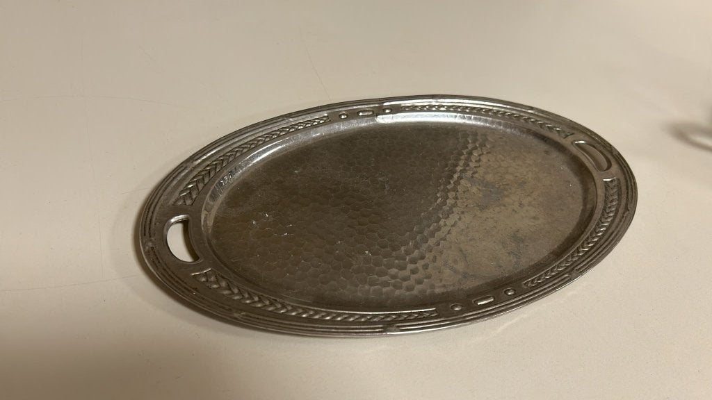 Vintage Verzilverde Handgeklopte Schaaltje, Ophalen