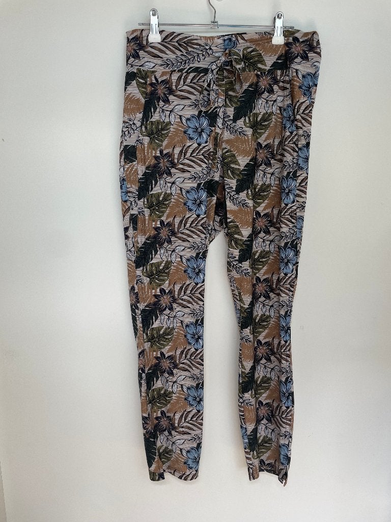 Studio Anneloes broek maat M travelstof bruin bloemen, Maat 38/40 (M), Studio Anneloes, Bruin, Ophalen of Verzenden
