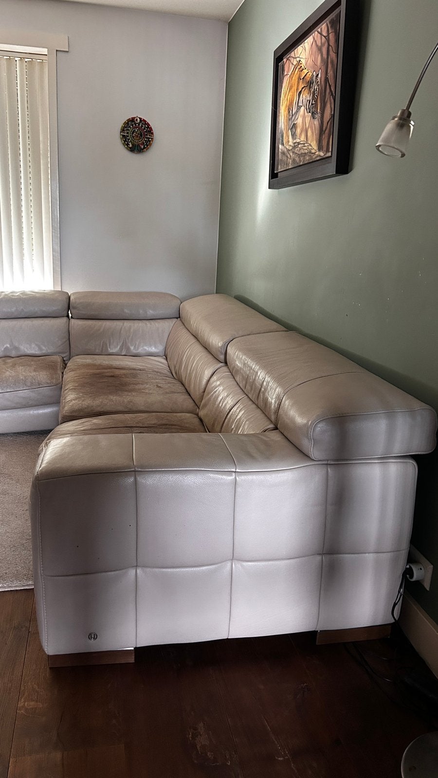 Gratis Natuzzi leren hoekbank – opknapper, Ophalen, Gebruikt, Italianse, 125 tot 150 cm