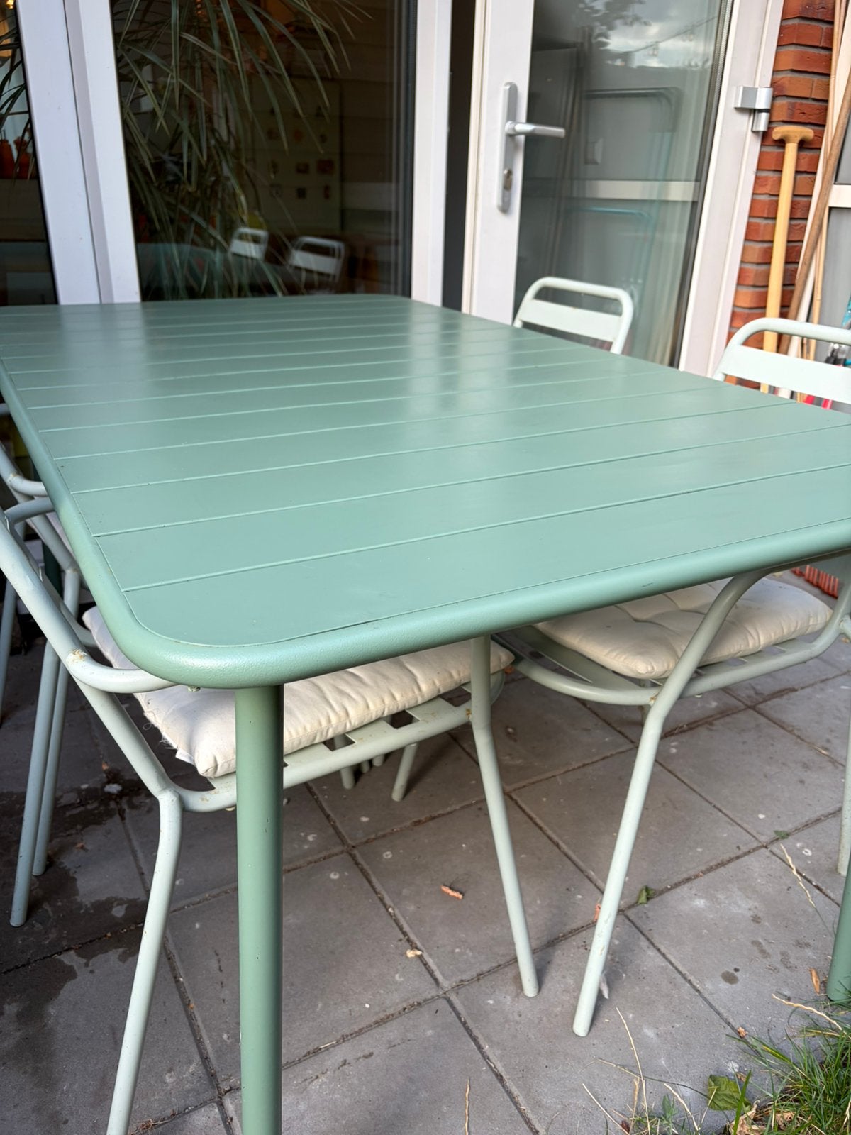 Tuintafel salie, Tuin en Terras, Tuintafels, Ophalen, Zo goed als nieuw, Rechthoekig, Hout
