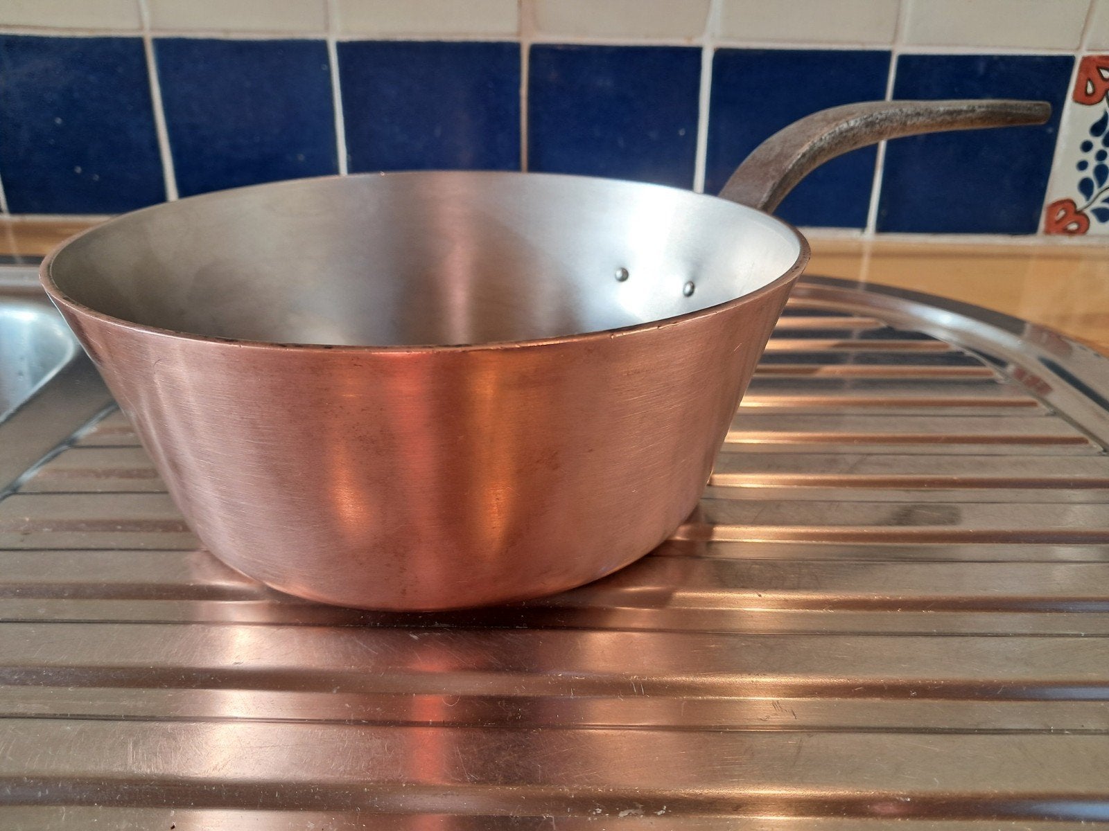 FALK CULINAIR steelpan koper en staal 18.5 cm izgs, Gebruikt, Overige typen, Ophalen of Verzenden, Overige merken