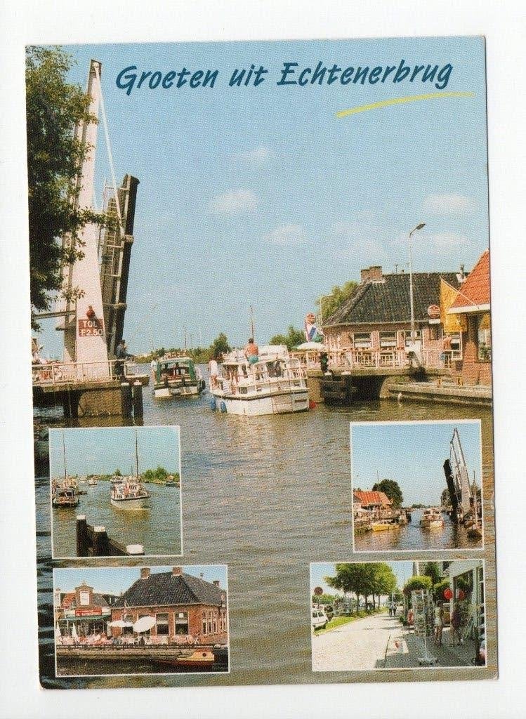 Echtenerbrug (Friesland). Groeten uit, Verzenden, 1980 tot heden, Gelopen, Friesland