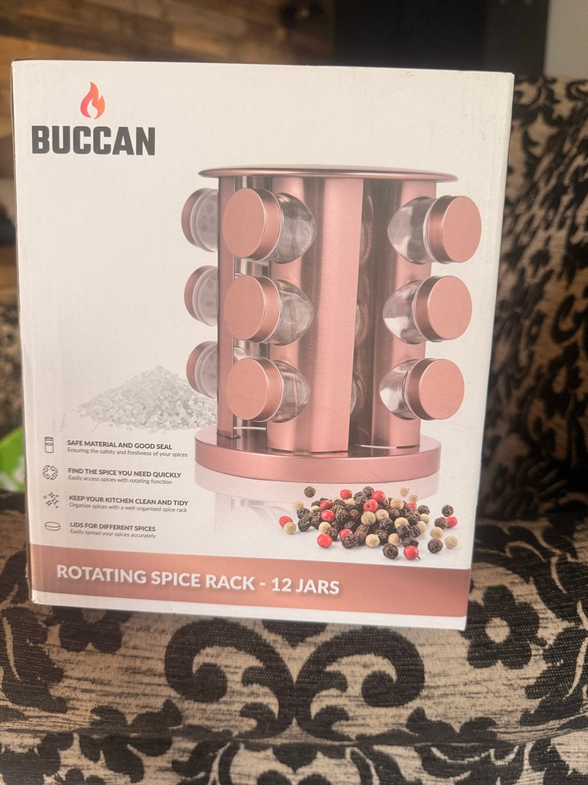 Buccan Draaibaar Kruidenrek - 12 Potjes - Roségoud, Overige typen, Nieuw, Ophalen of Verzenden, Roze