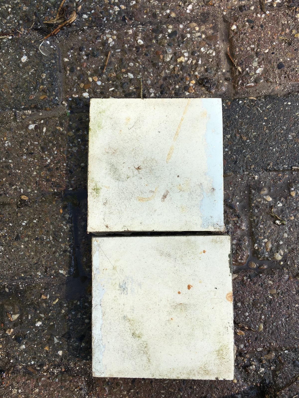 Antieke witte hardgebakken regout tegels 16x16 cm, Antiek en Kunst, Ophalen of Verzenden