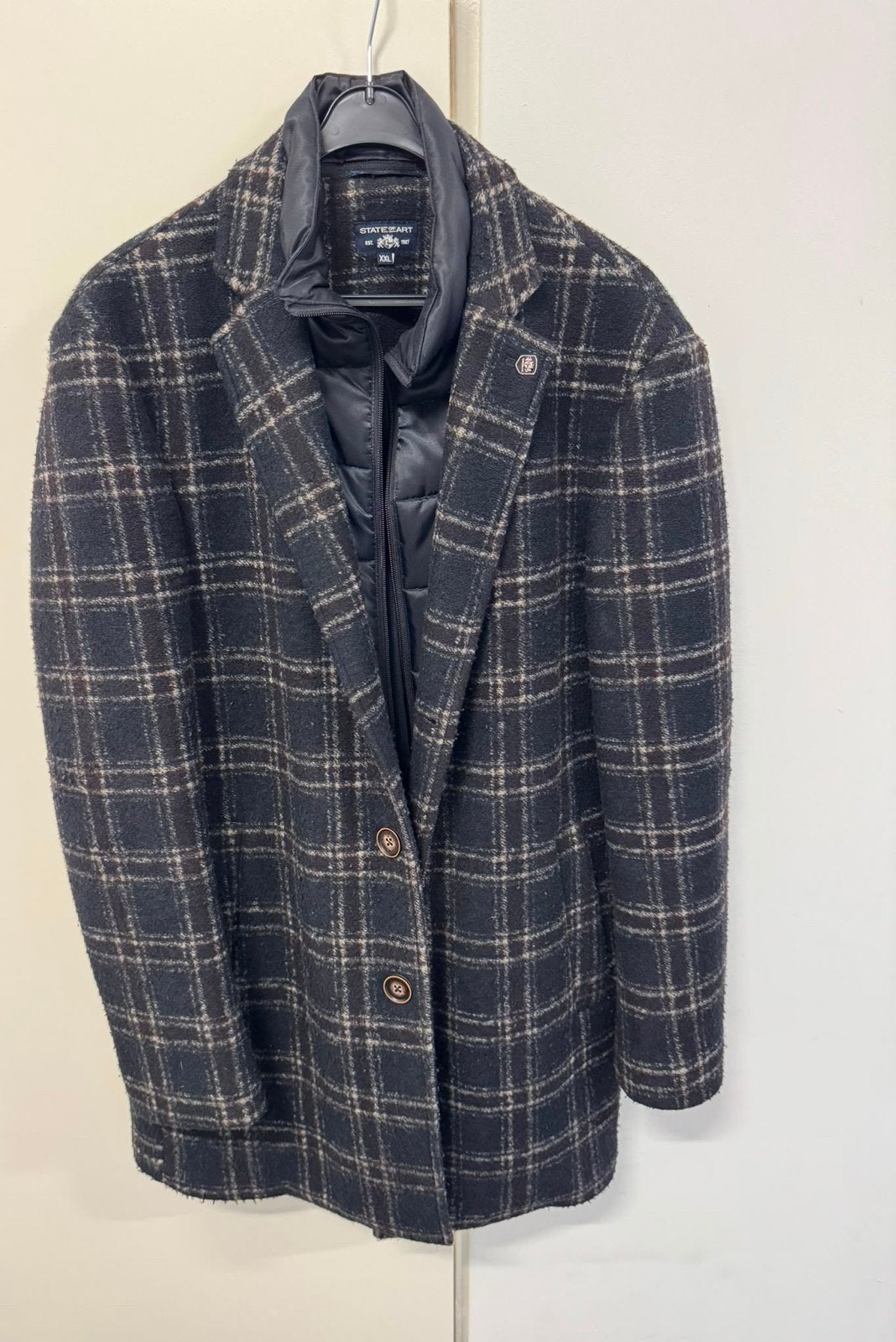 Stijlvolle geruite jas van State of Art, maat XXL, Ophalen of Verzenden, Zo goed als nieuw, Maat 56/58 (XL), Zwart
