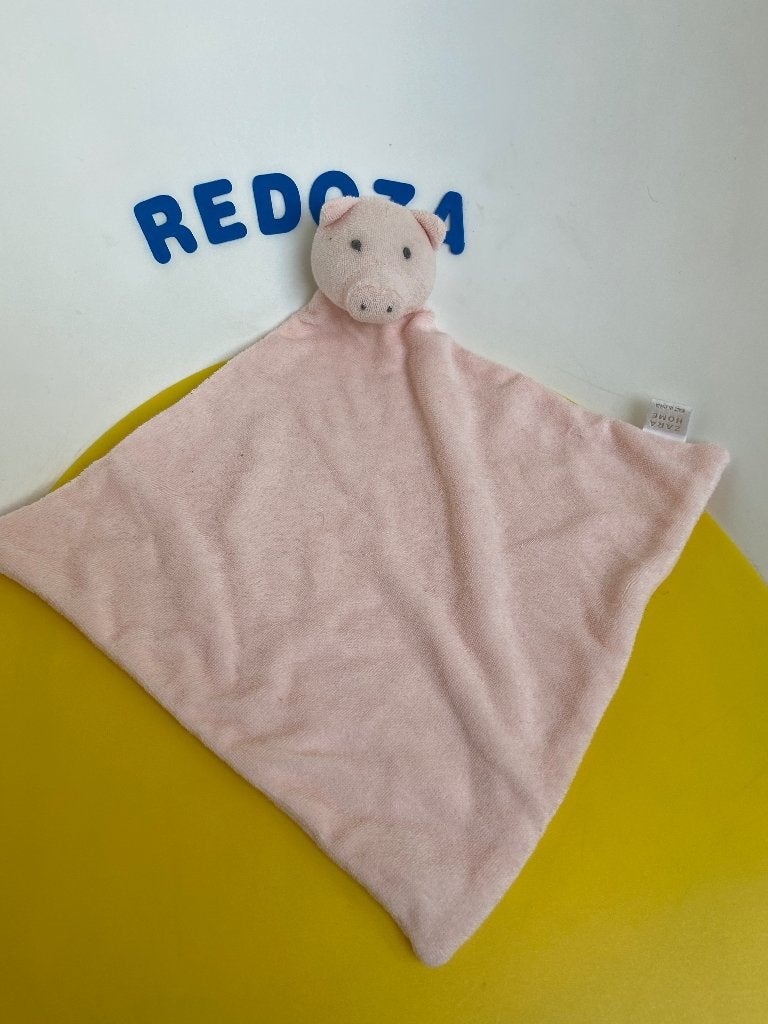 K2339 Zara home doekje varken roze badstof, Kinderen en Baby's, Speelgoed | Knuffels en Pluche, Ophalen of Verzenden, Gebruikt