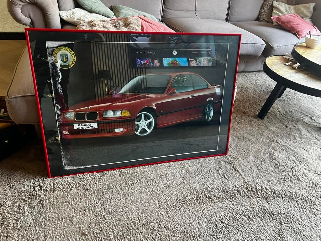Poster BMW Racing Dynamics in lijst, Ophalen, Gebruikt, Met lijst, Deurposter of groter