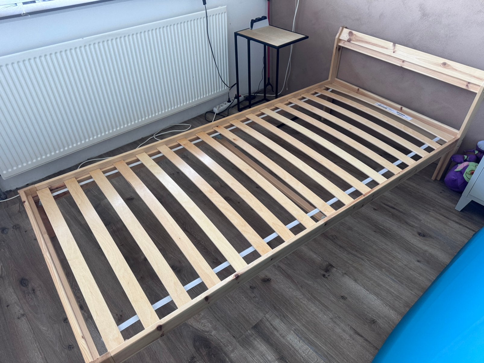 IKEA TARVA bed 90200 cm – met LURÖY lattenbodem, Ophalen, 90 cm, Eenpersoons, Wit