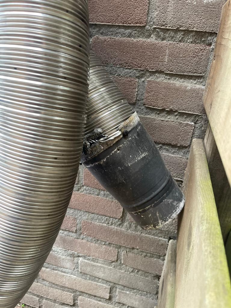 Flexibel enkelwandig rookkanaal, 125mm, 3.5-5.5m, Ophalen, Gebruikt