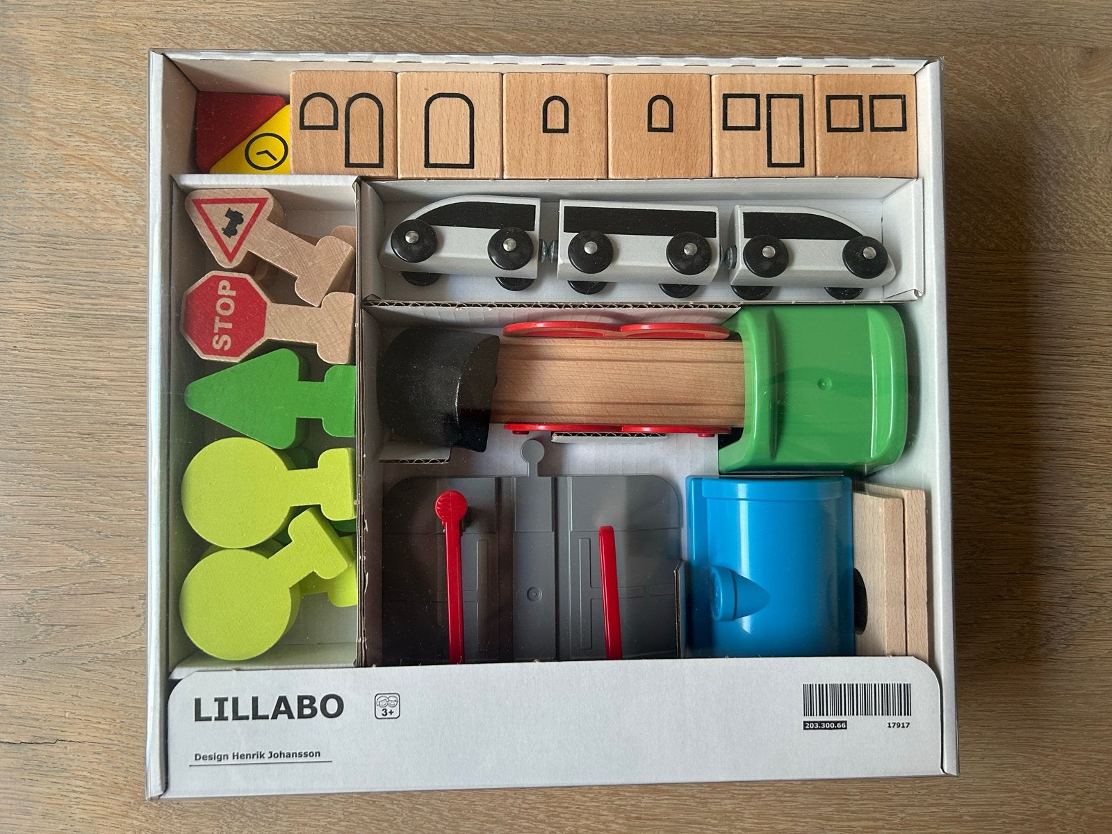 IKEA LILLABO Houten Treinset, Racebaan, Zelf te bouwen, Zo goed als nieuw, Handmatig