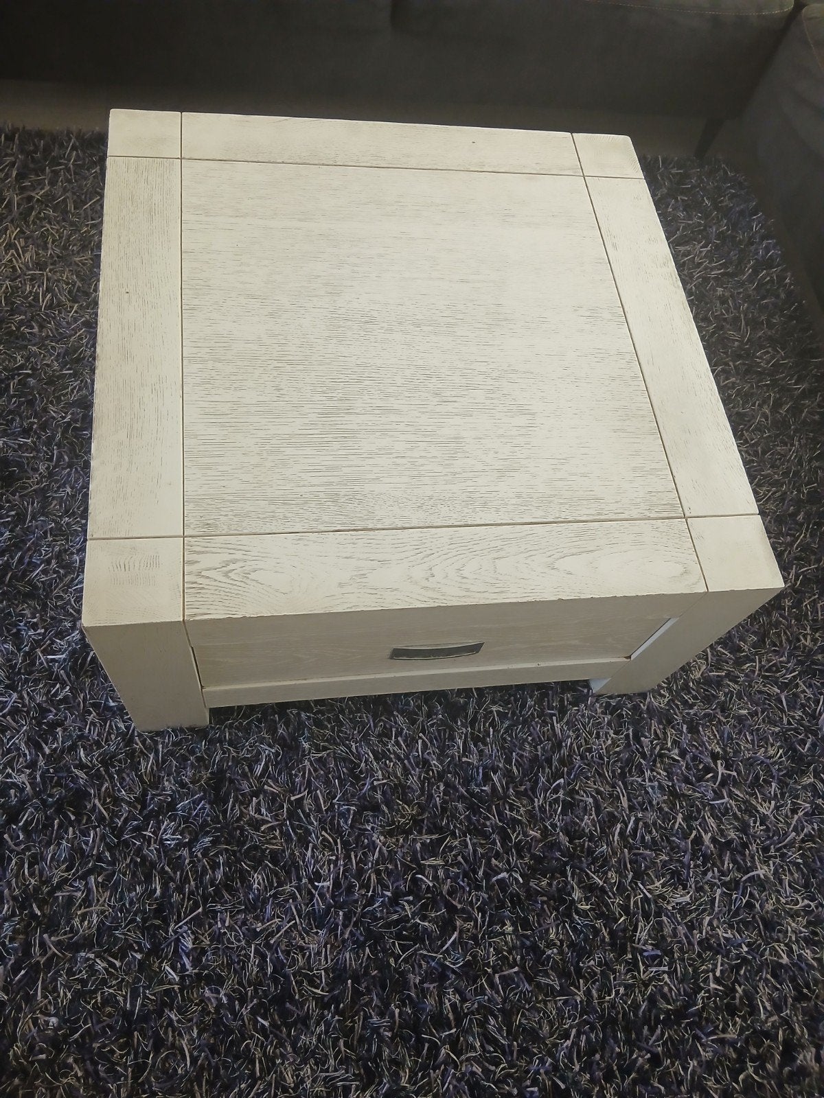 Witte salontafel geborsteld eiken met 2 lades - Bommel, Ophalen