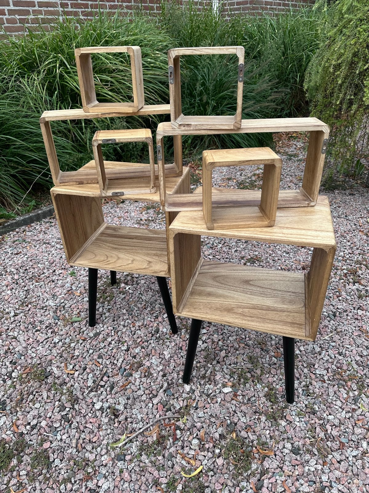 8-delige Kasten Set: Nachtkastjes en Wandplanken, Ophalen, Gebruikt