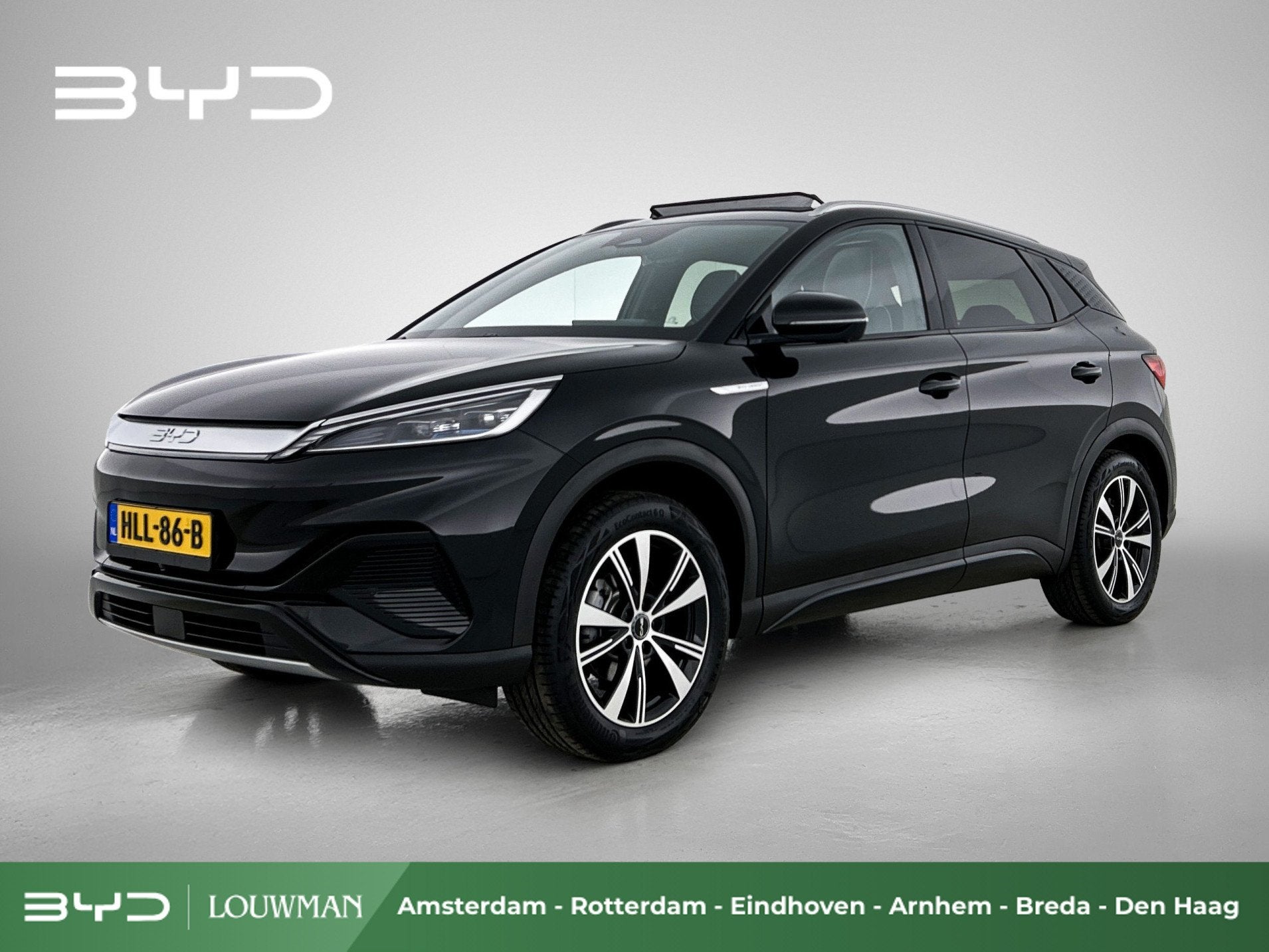 BYD ATTO 3 Design 60 kWh | Facelift | Zwart-Leder | 2025 mod, Auto's, Gebruikt, 38 min, Zwart, 204 pk