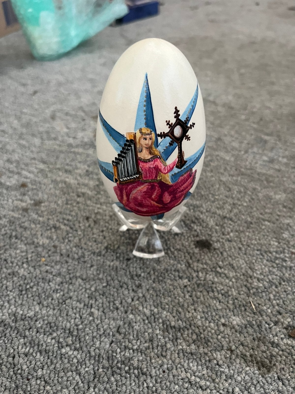 Handbeschilderd decoratief ei, Ophalen, Zo goed als nieuw, Religie