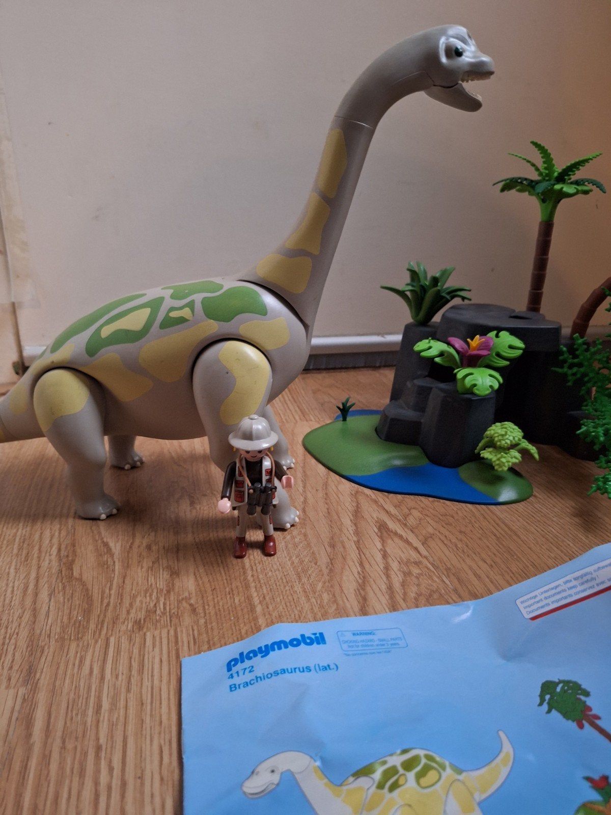 Set Playmobil grote Brachiosaurus met Rotspartij - 4172 Dino, Wild life, Complete set, Ophalen of Verzenden, Zo goed als nieuw