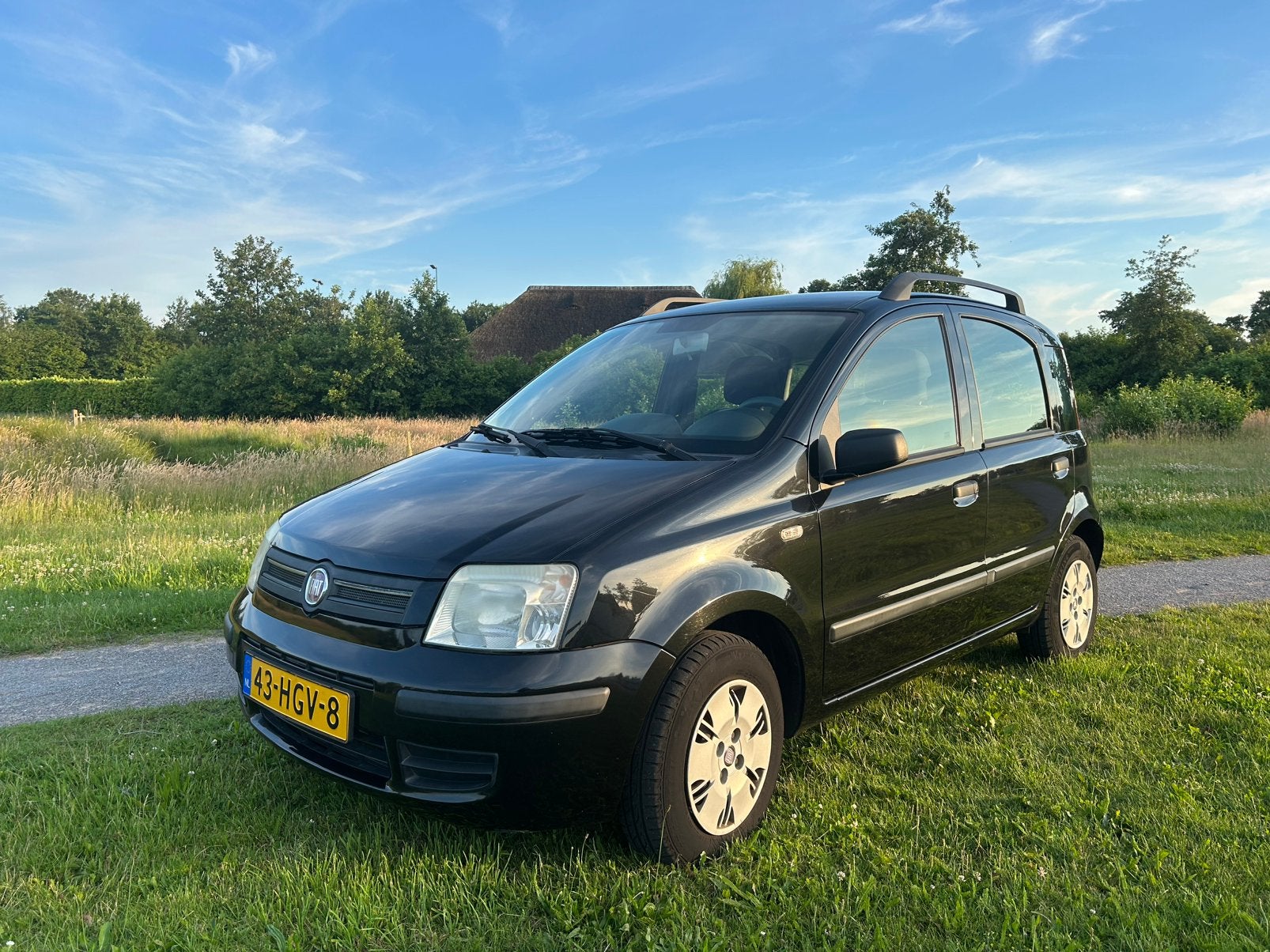 Fiat Panda 1.2 60PK 2008 Zwart Airco, Auto's, Fiat, Voorwielaandrijving, Stof, Zwart, Origineel Nederlands