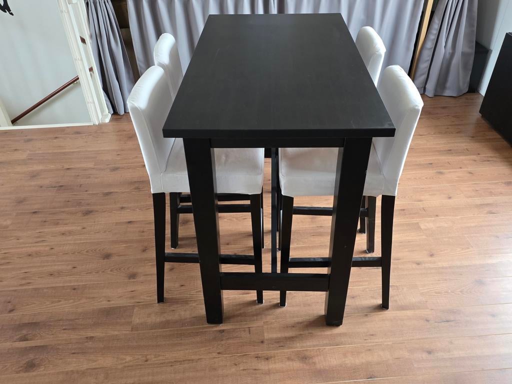IKEA STORNÄS Massief Houten Bartafelset (Zwart-bruin), Huis en Inrichting, Tafels | Eettafels, Gebruikt, 50 tot 100 cm, 100 tot 150 cm