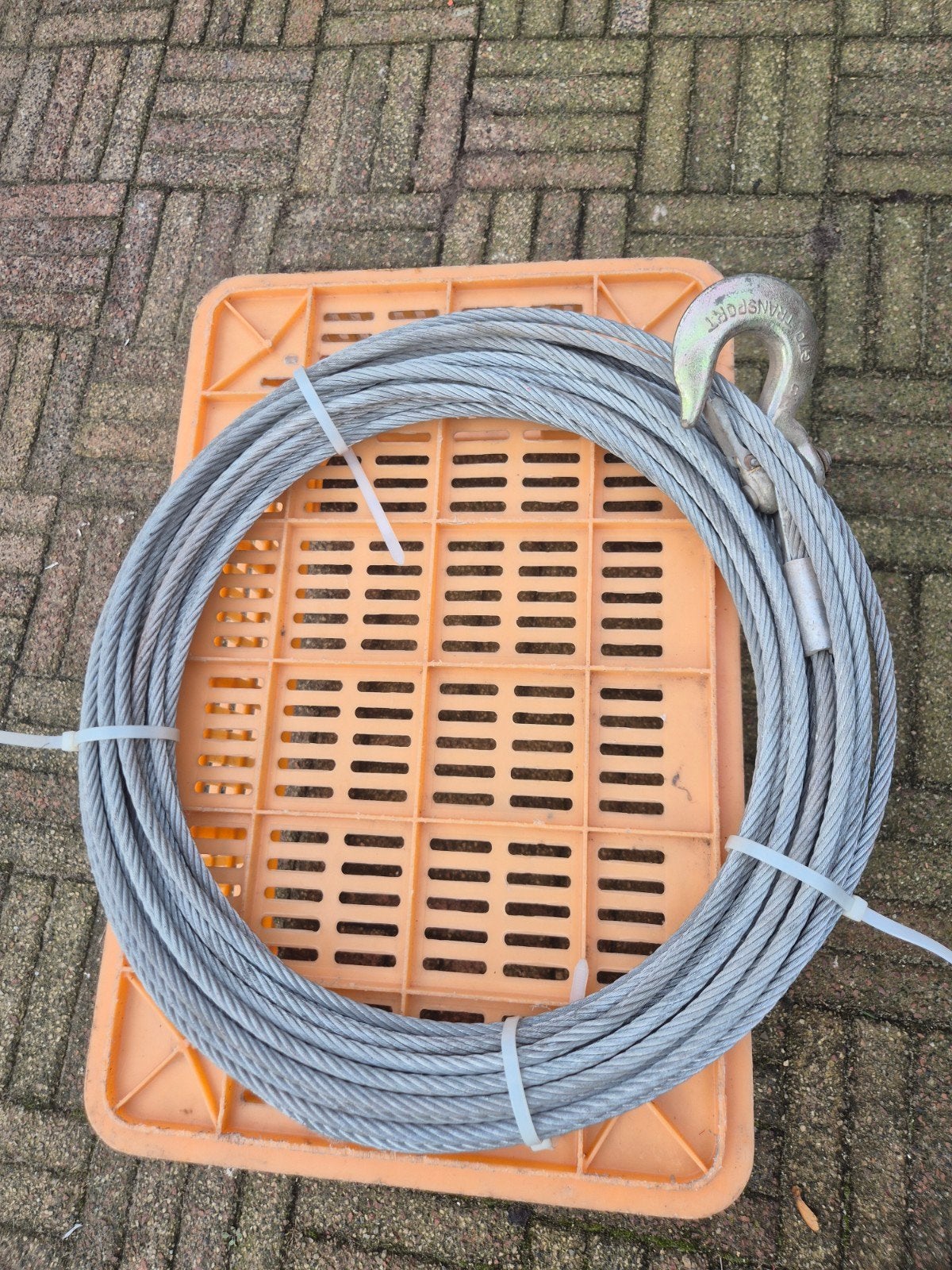 Stalen lier kabel met haak - Zo goed als nieuw, Ophalen, Zo goed als nieuw, Handmatig