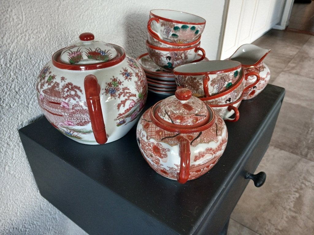 chinees antiek vintage theeservies, Ophalen of Verzenden
