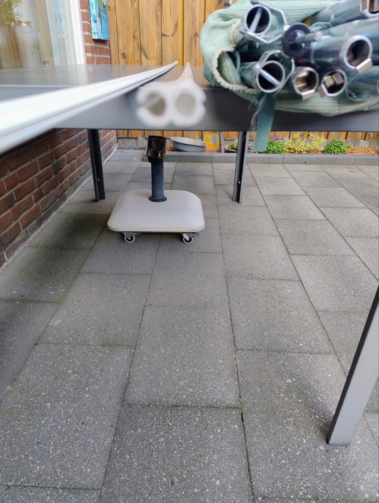 luifel voortent, Ophalen, Gebruikt