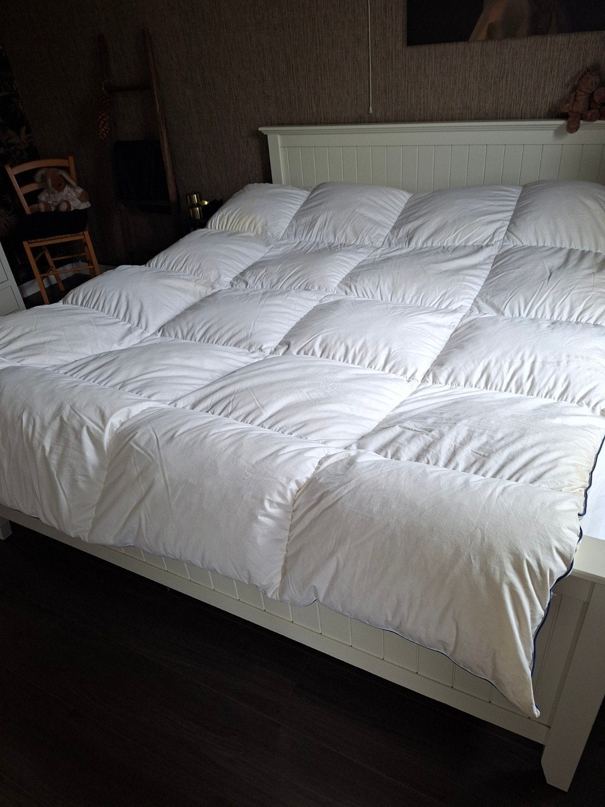 Tiroler donzen dekbed 220 x 180, Ophalen of Verzenden, Tweepersoons, Wit, Deken of Dekbed